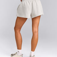 Foundations Cosy Oversized Shorts | Light Grey Marl