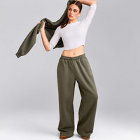 Foundations Cosy Oversized Straight Leg Joggers | Alpine Green