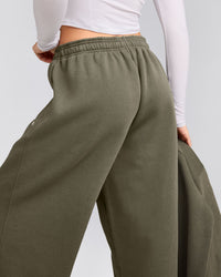 Foundations Cosy Oversized Straight Leg Joggers | Alpine Green