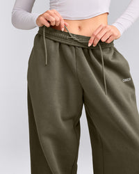 Foundations Cosy Oversized Straight Leg Joggers | Alpine Green