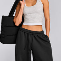 Foundations Cosy Oversized Straight Leg Joggers | Soft Black