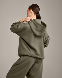 Foundations Cosy Oversized Zip Through Hoodie | Alpine Green