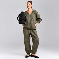 Foundations Cosy Oversized Zip Through Hoodie | Alpine Green