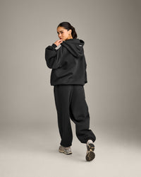 Foundations Cosy Oversized Zip Through Hoodie | Soft Black