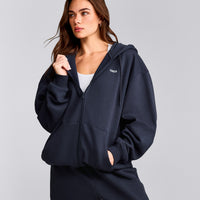 Foundations Cosy Oversized Zip Up Hoodie | True Blue