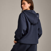 Foundations Cosy Oversized Zip Through Hoodie | True Blue