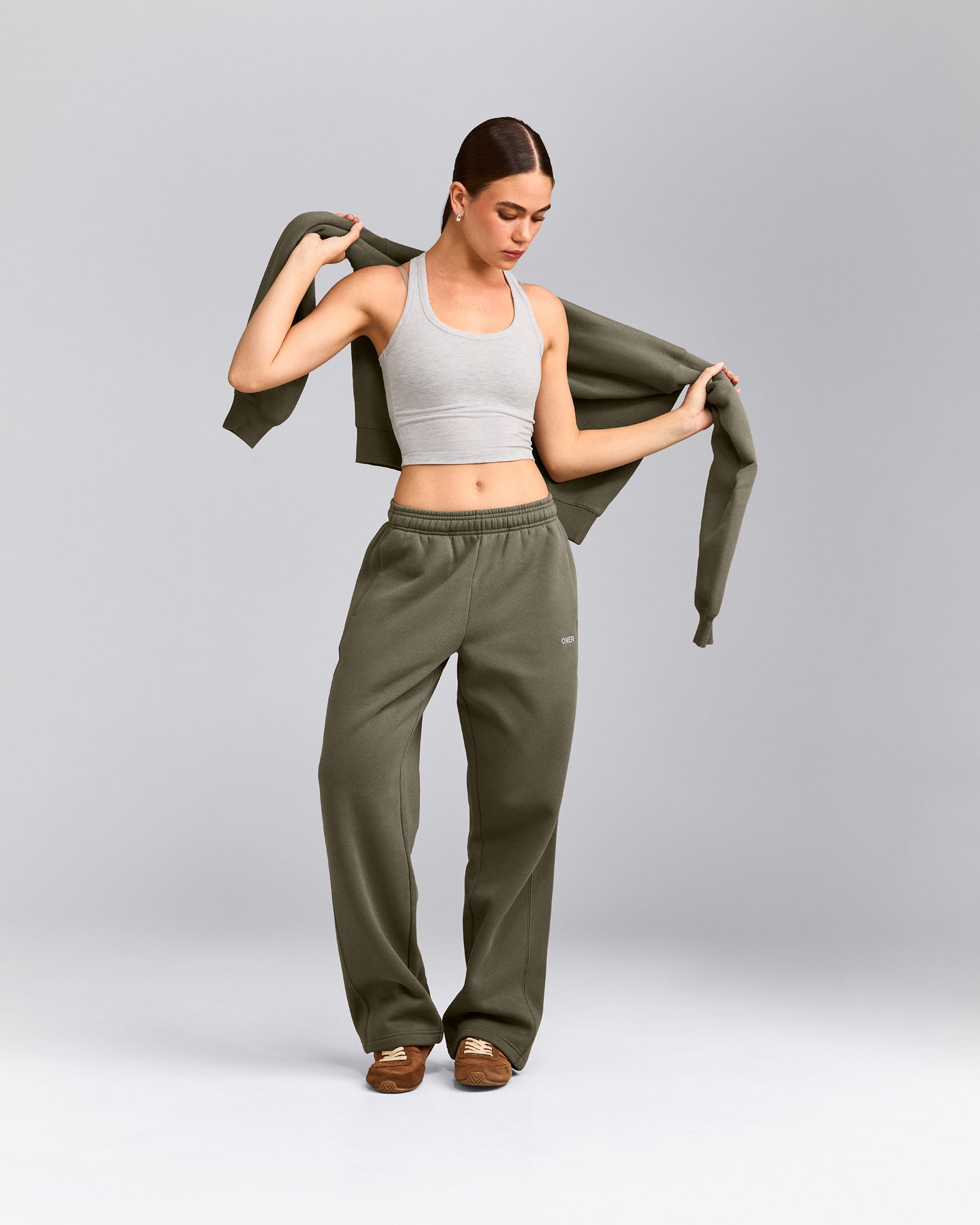 Foundations Cosy Straight Leg Joggers | Alpine Green