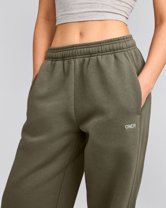 Foundations Cosy Straight Leg Joggers | Alpine Green