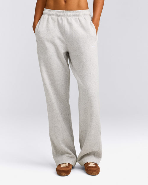 Foundations Cosy Straight Leg Joggers | Light Grey Marl