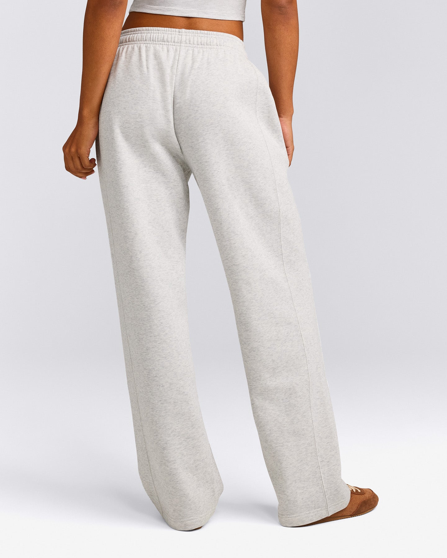 Foundations Cosy Straight Leg Joggers | Light Grey Marl