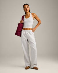 Foundations Cosy Straight Leg Joggers | Light Grey Marl