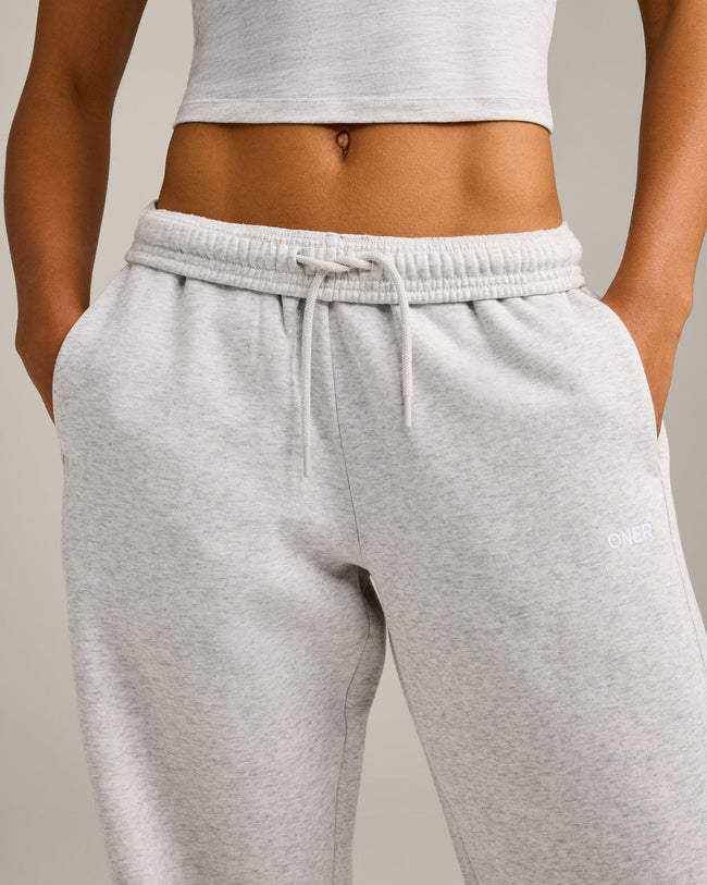 Foundations Cosy Straight Leg Joggers | Light Grey Marl