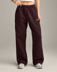 Foundations Cosy Straight Leg Joggers | Plum Brown