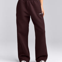 Foundations Cosy Straight Leg Joggers | Plum Brown