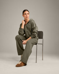 Foundations Cosy Zip Through Hoodie | Alpine Green