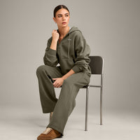 Foundations Cosy Zip Through Hoodie | Alpine Green