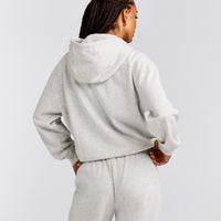 Foundations Cosy Zip Through Hoodie | Light Grey Marl