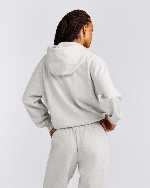 Foundations Cosy Zip Up Hoodie | Light Grey Marl