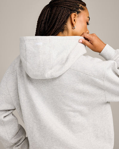 Foundations Cosy Zip Through Hoodie | Light Grey Marl