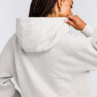 Foundations Cosy Zip Through Hoodie | Light Grey Marl