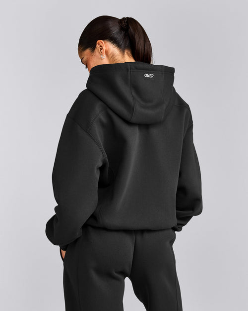 Foundations Cosy Zip Up Hoodie | Soft Black