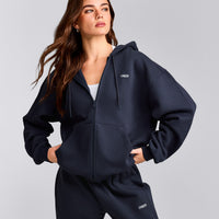 Foundations Cosy Zip Through Hoodie | True Blue