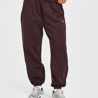 Foundations Joggers with Grey Logo | Plum Brown