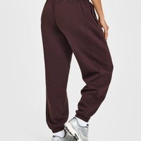 Foundations Joggers with Grey Logo | Plum Brown