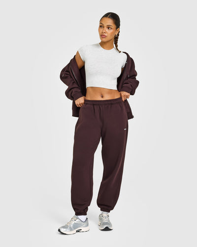 Foundations Joggers with Grey Logo | Plum Brown