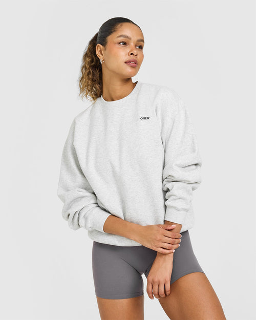 Oner Modal Foundations Oversized Sweatshirt | Light Grey Marl