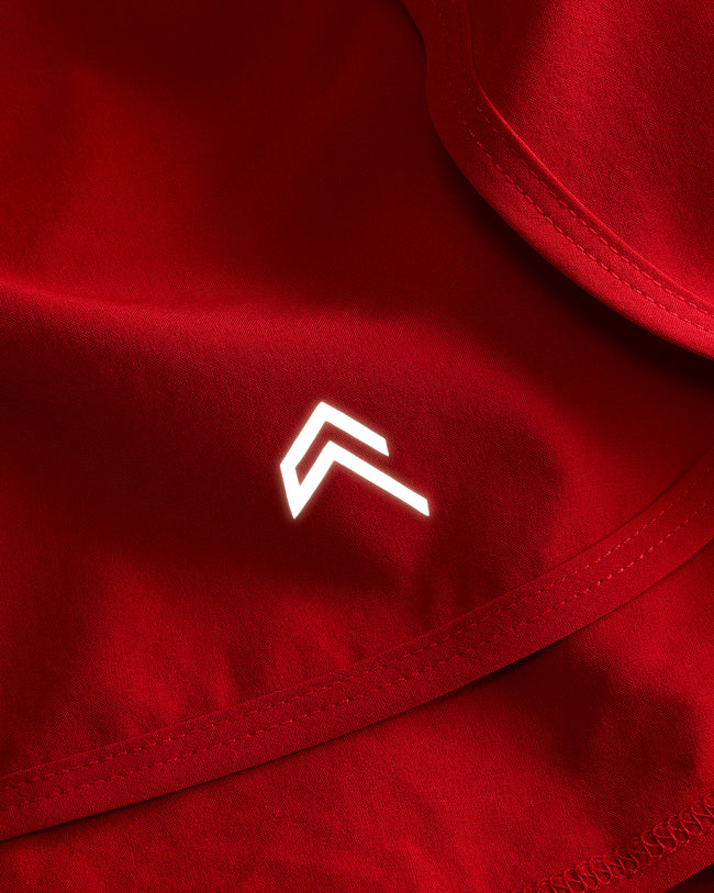 AirMove™ Lined Shorts 2" with Reflective Logo | Fiery Red