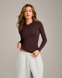Mellow™ Motion Crew Neck Long Sleeve Top | Plum Brown