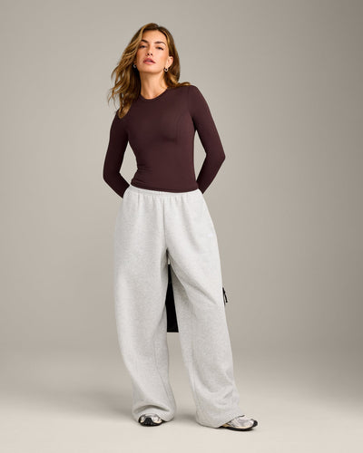 Mellow™ Motion Crew Neck Long Sleeve Top | Plum Brown