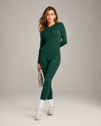 Mellow™ Motion Crew Neck Long Sleeve Top | Racing Green