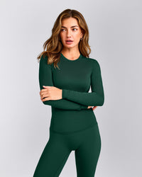 Mellow™ Motion Crew Neck Long Sleeve Top | Racing Green