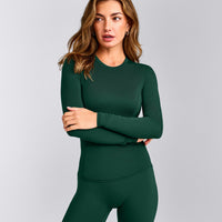 Mellow™ Motion Crew Neck Long Sleeve Top | Racing Green
