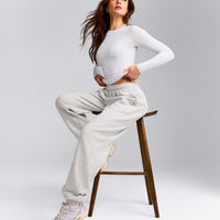 Mellow™ Motion Crew Neck Long Sleeve Top | White