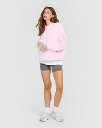 Mid Weight Relaxed Hoodie | Chalk Pink