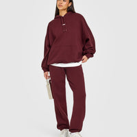 Mid Weight Relaxed Hoodie | Rosewood