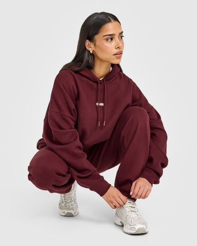 Mid Weight Relaxed Hoodie | Rosewood