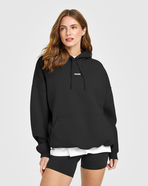 Oner Modal Mid Weight Relaxed Hoodie | Soft Black