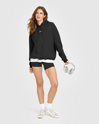 Mid Weight Relaxed Hoodie | Soft Black