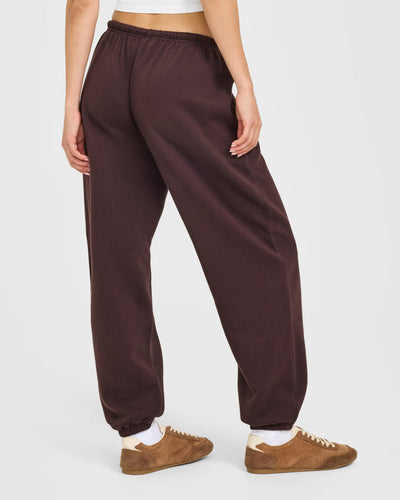 Mid Weight Relaxed Joggers | Plum Brown