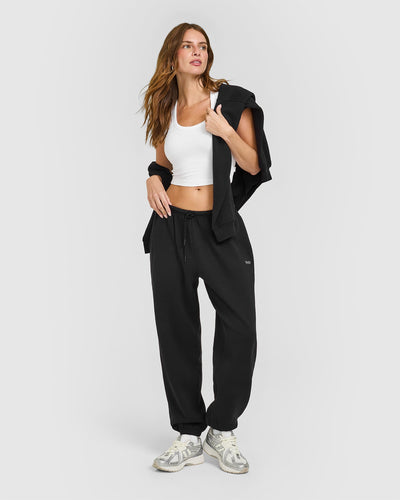 Mid Weight Relaxed Joggers | Soft Black