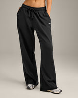 Raw Cut Lounge Wide Leg Joggers | Washed Black
