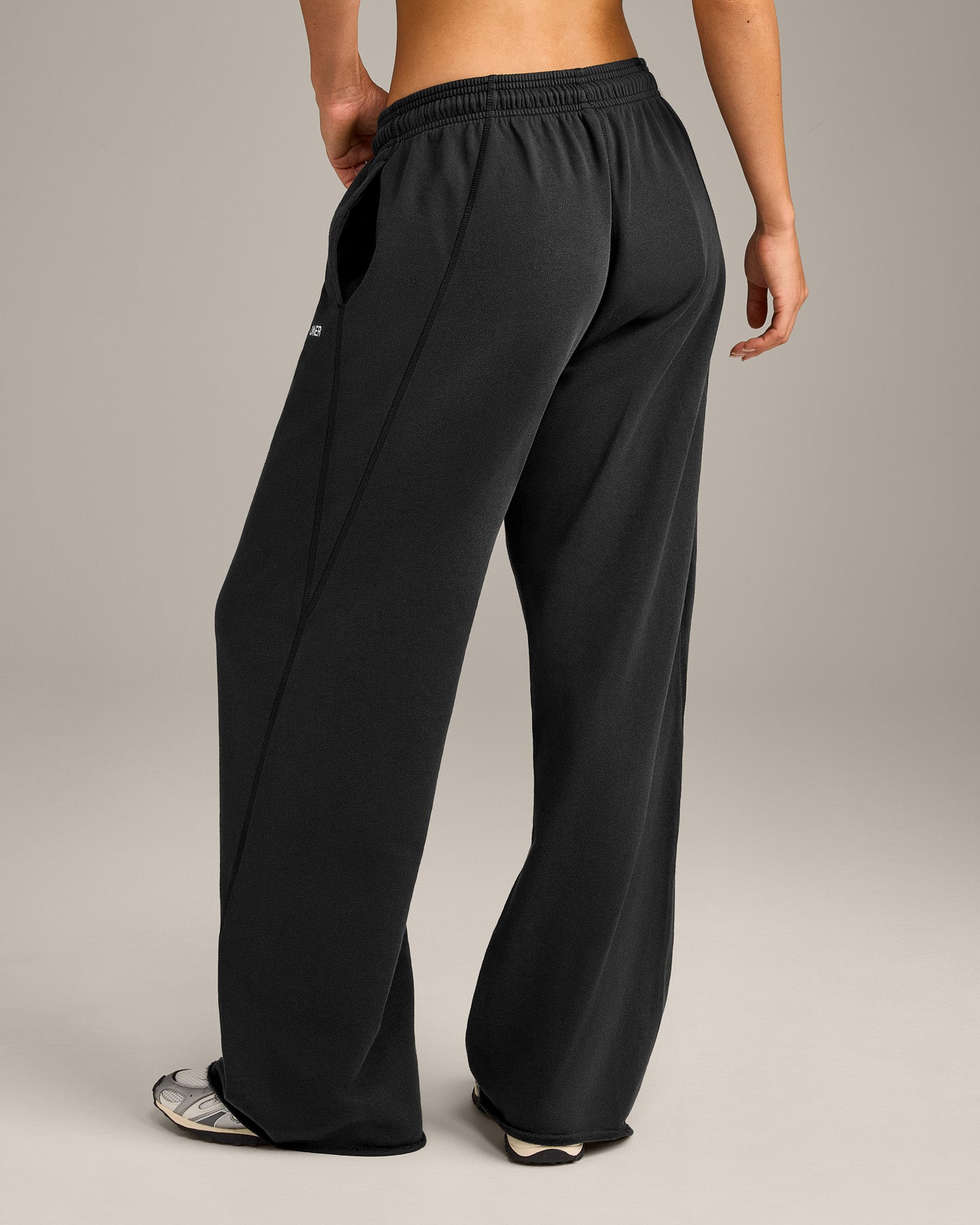 Raw Cut Lounge Wide Leg Joggers | Washed Black