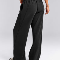 Cotton Vintage Lounge Wide Leg Joggers | Washed Black