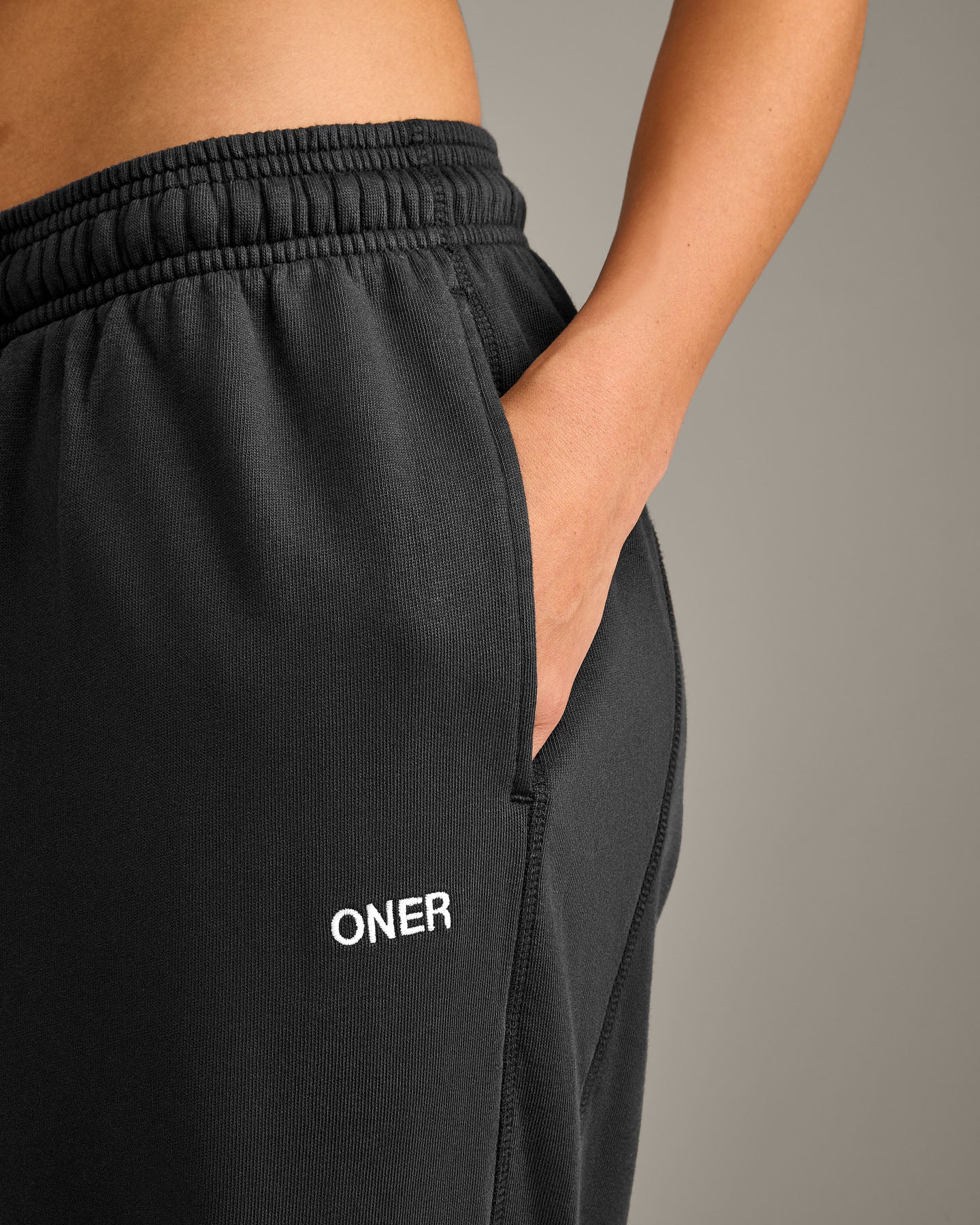 Raw Cut Lounge Wide Leg Joggers | Washed Black