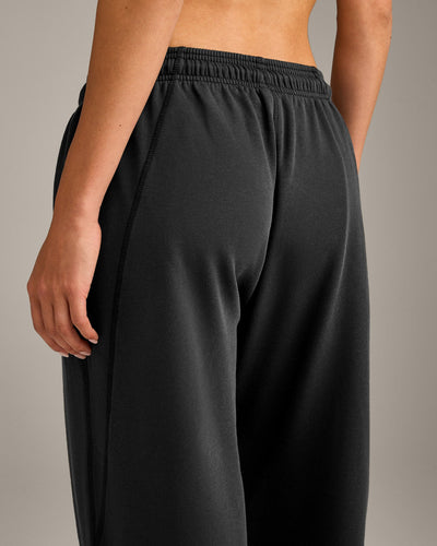 Raw Cut Lounge Wide Leg Joggers | Washed Black