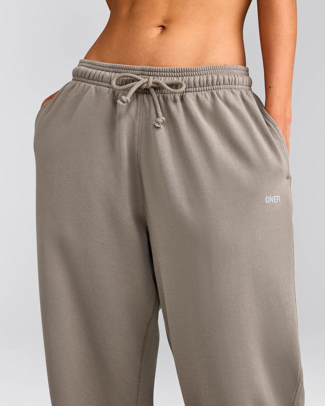 Cotton Vintage Lounge Wide Leg Joggers | Washed Minky